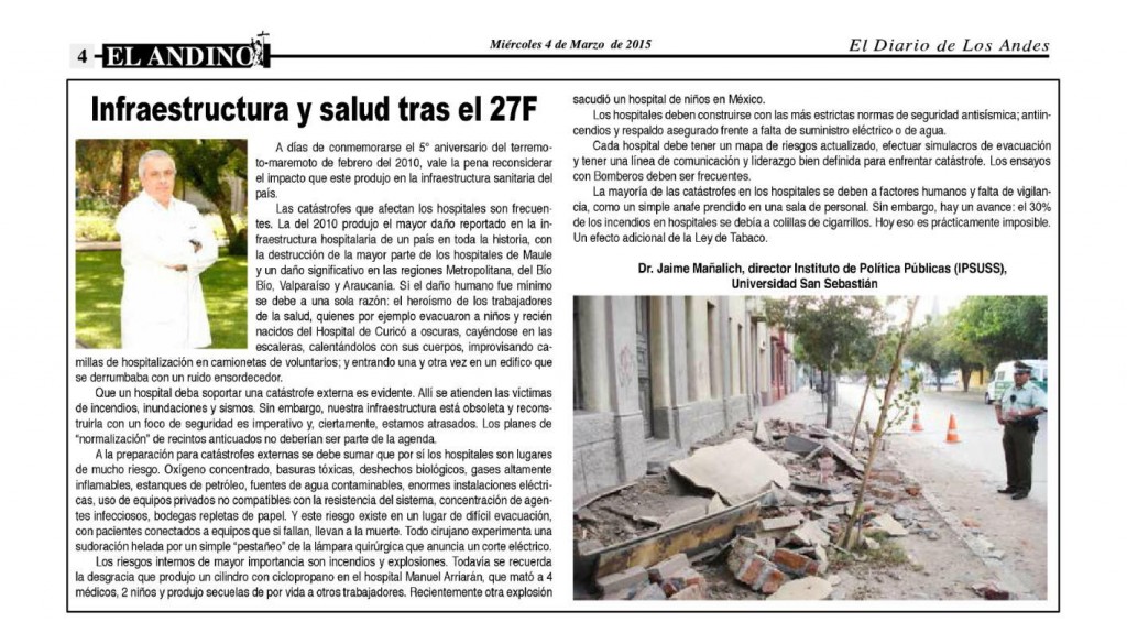 0403 El Andino - Carta - Infraestructura y salud tras 27F