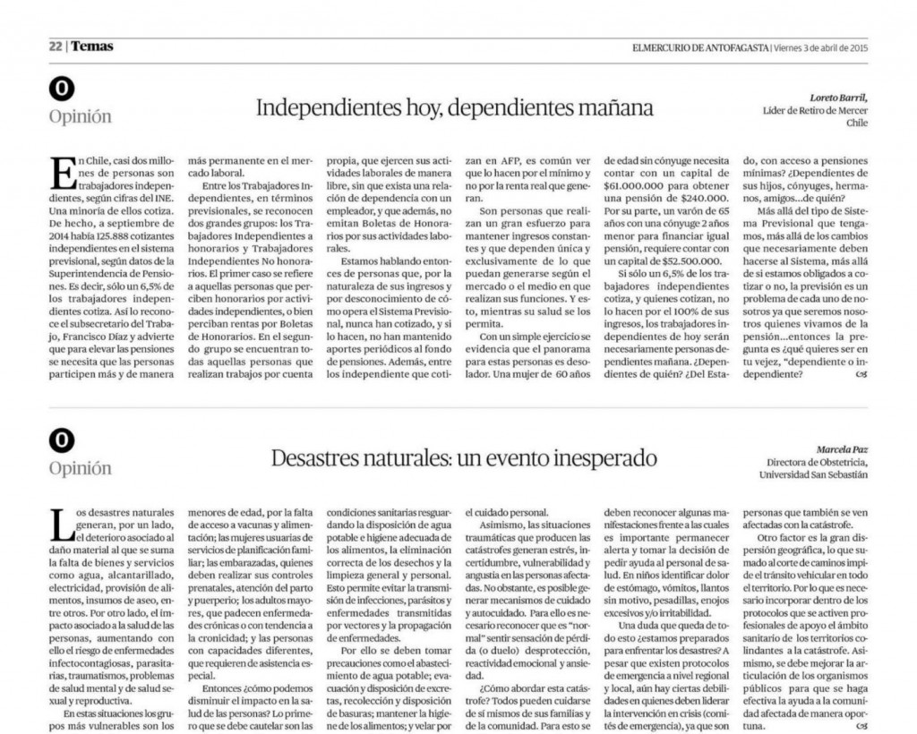 0304 El Mercurio Antofagasta - Carta- Desastres naturales