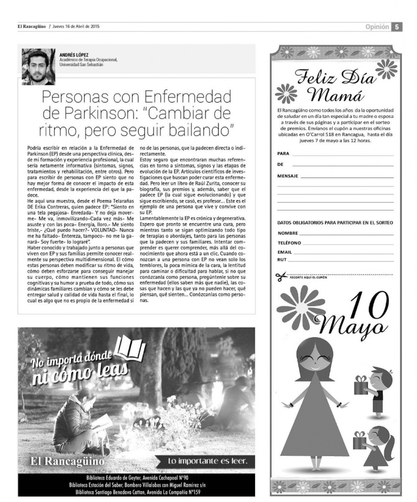 1604 El Rancaguino - Carta - Personas con enfermedad de Parkinson