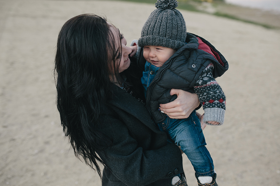 Young mother and her son outdoor