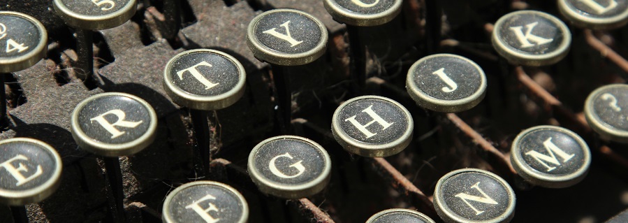Closeup shot of a vintage typewriter keys